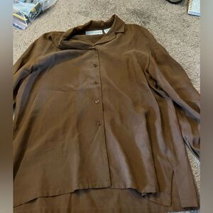 Silk exchange small brown blouse